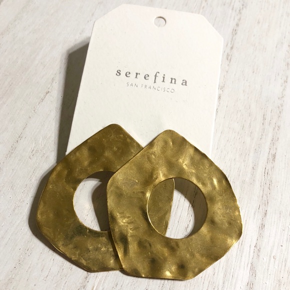 NEW Anthropologie Hammered Washer Post Earrings - Picture 2 of 6